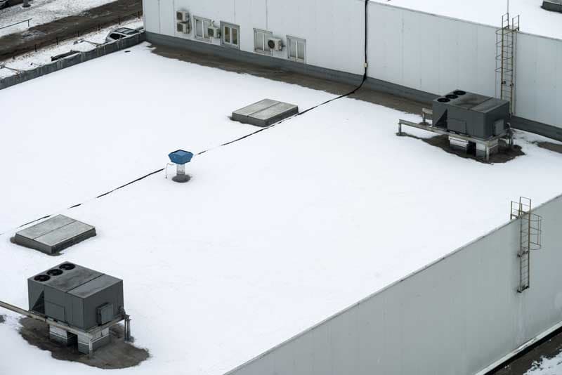 Commercial TPO flat roof installation